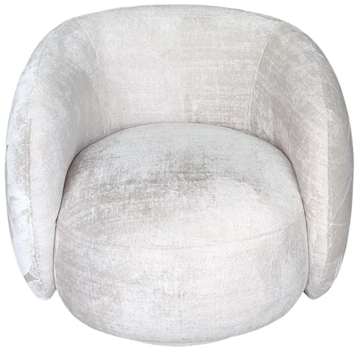 Pasargad Home Napoli Modern Swivel Base Barrel Chair, Ivory