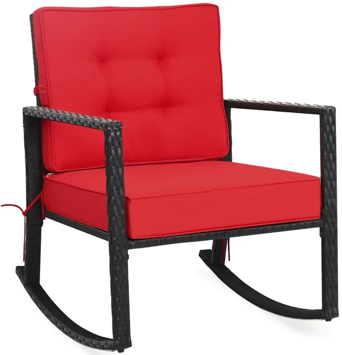 Patio Rattan Rocker Outdoor Glider Rocking Chair Cushion Lawn