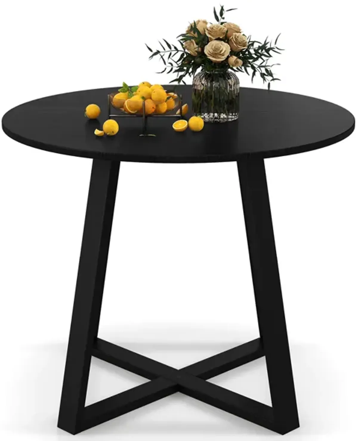 36-Inch Mid-Century Round Dining Table with Pedestal Base for Dining Room or Kitchen