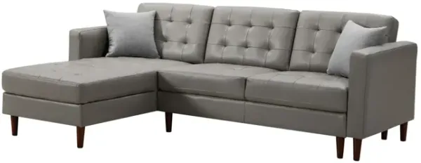 Dark Grey U-Shaped Sofa Tech PU Leather