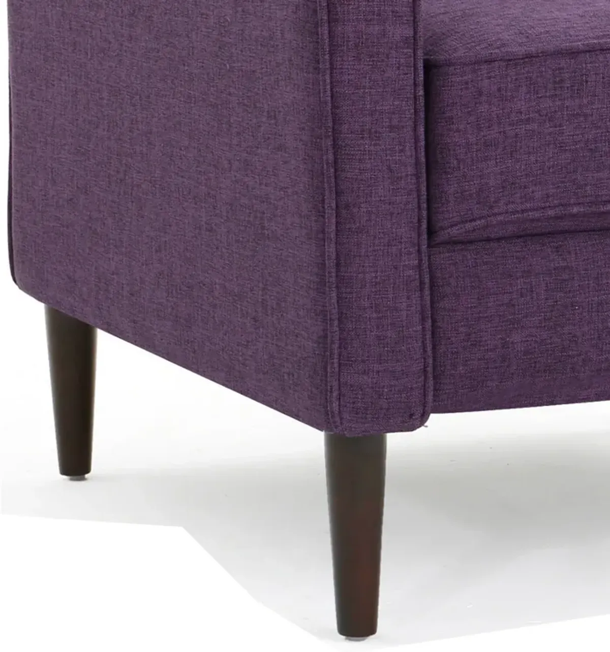 Dupe Manual Reclining Chair, Button Tufted Design, Purple Polyester - Benzara