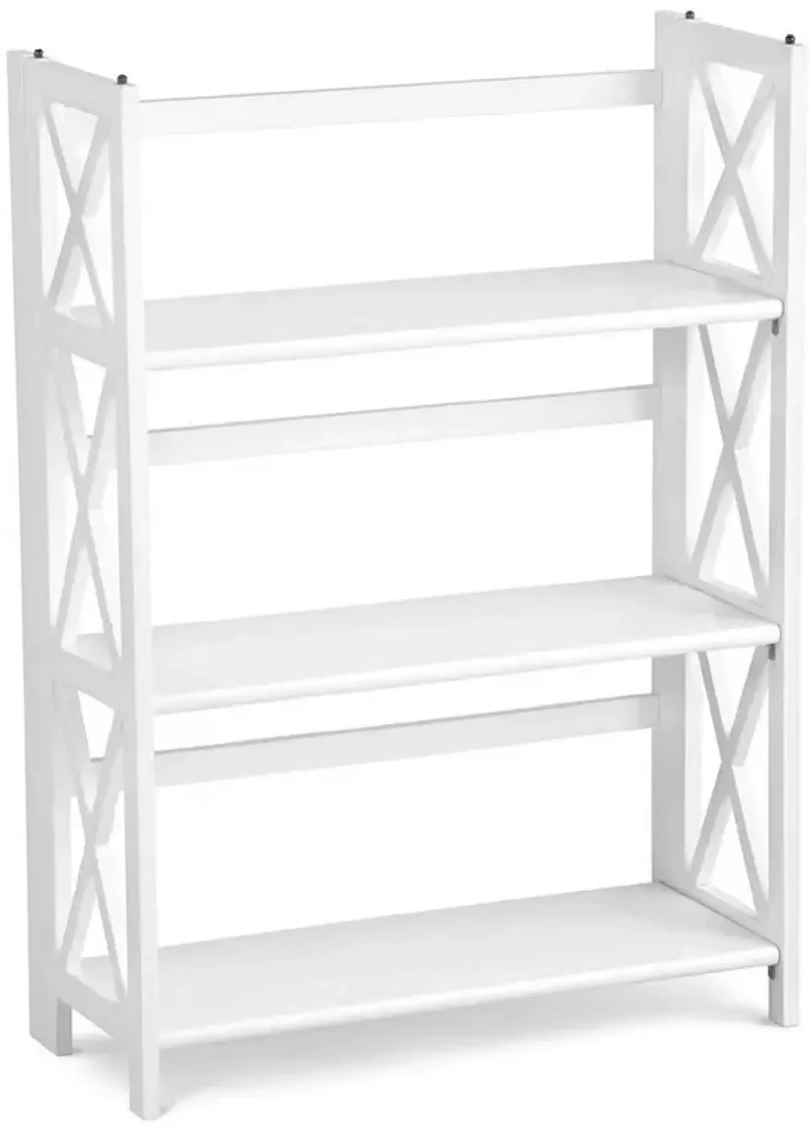 Montego 3-Shelf Folding Bookcase - White