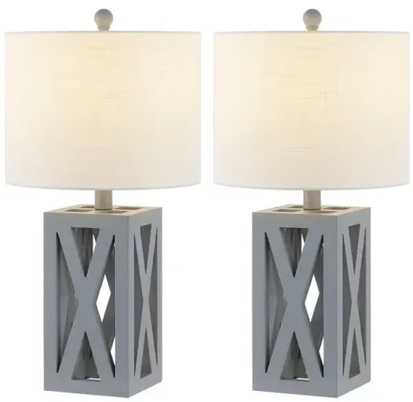 Stewart Farmhouse Wood LED Table Lamp