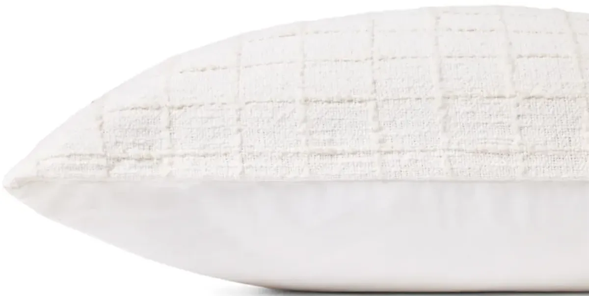 Mary PMH0040 Ivory 22''x22'' Polyester Pillow by Magnolia Home by Joanna Gaines x Loloi