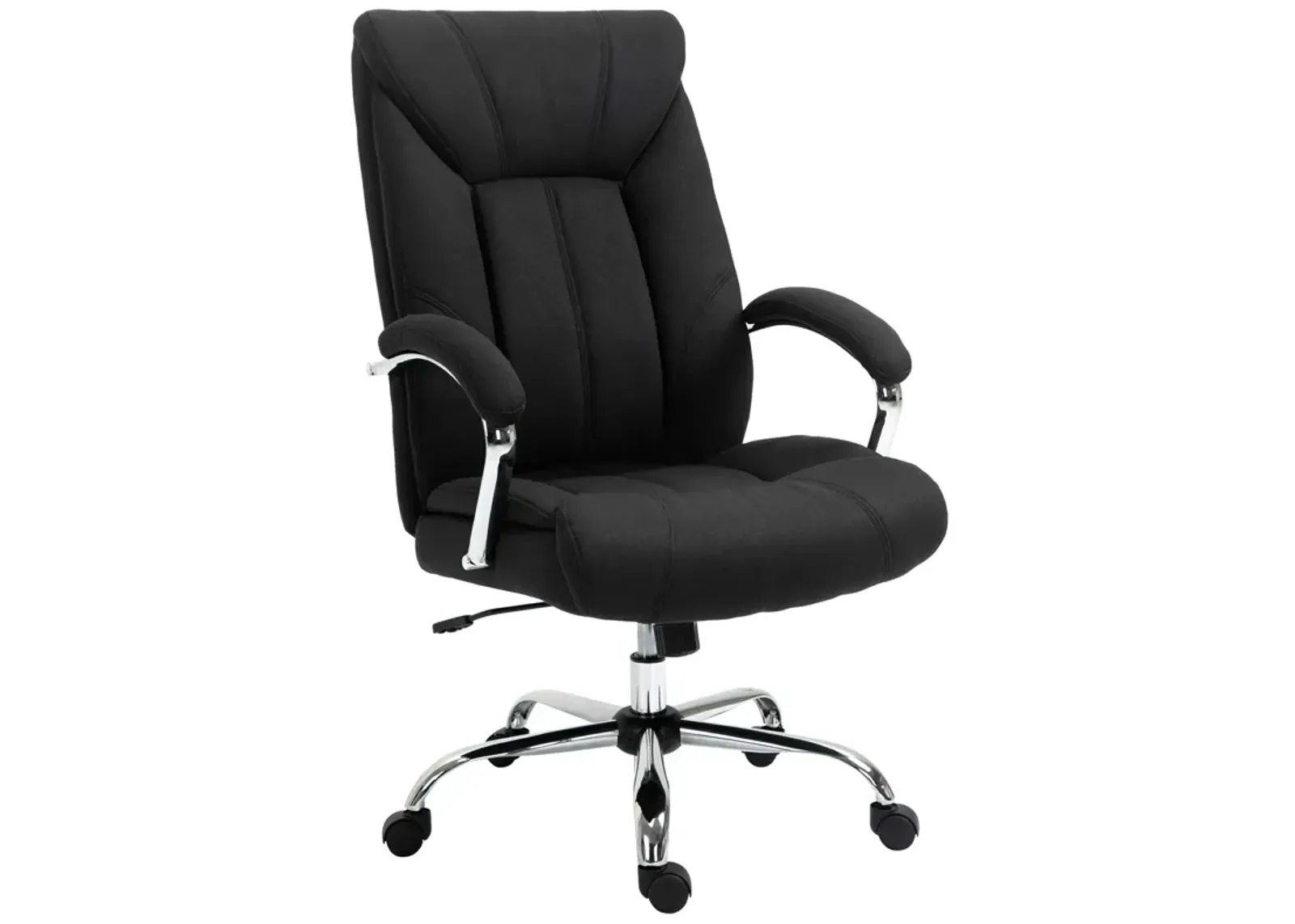 Black Ergonomic Seating: High Back Linen Fabric Adjustable Task Chair