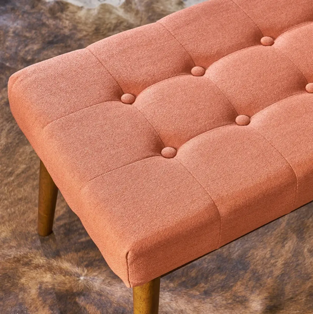 Mid-Century Tufted Ottoman with Versatile Comfort