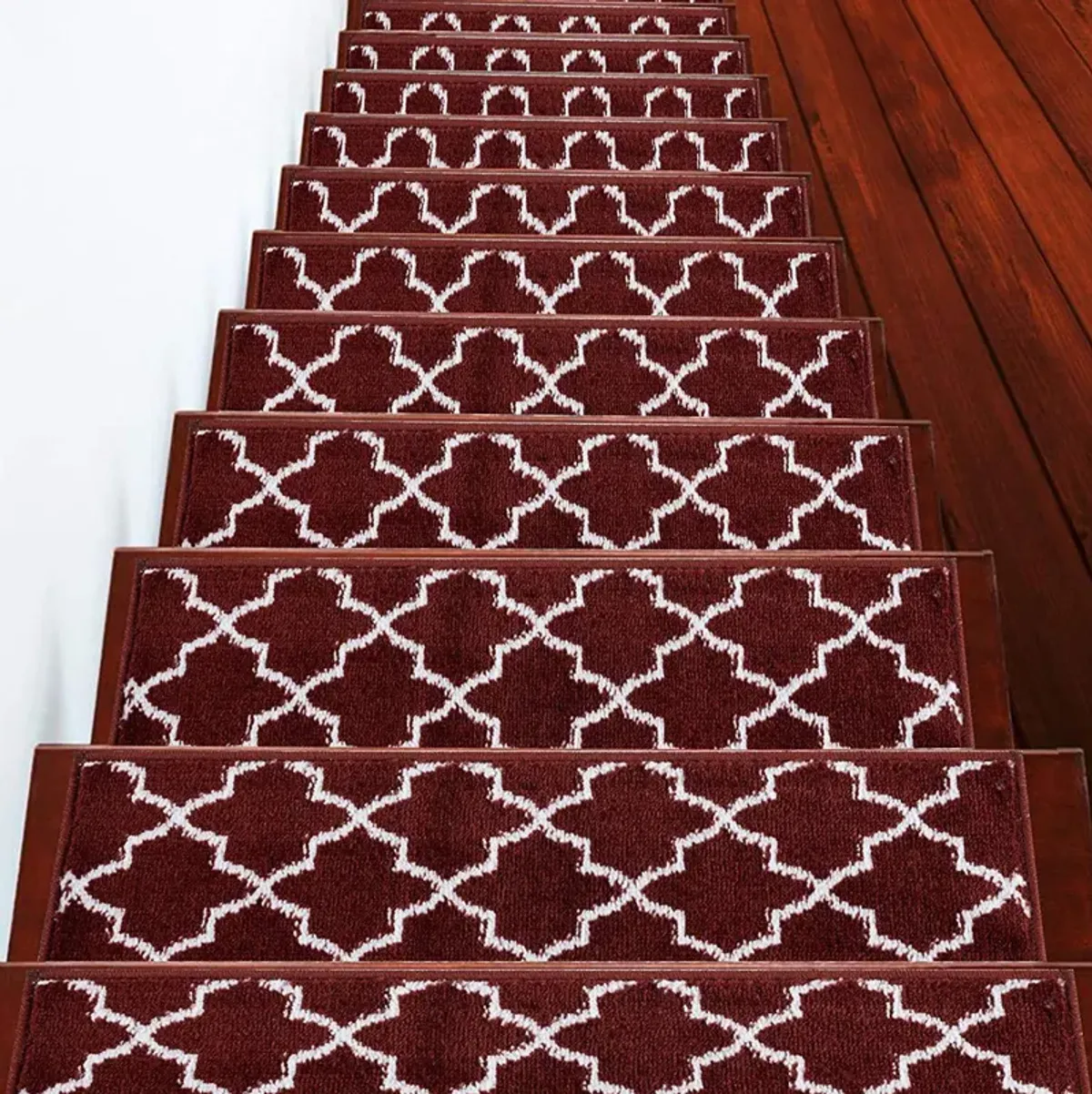 SUSSEXHOME Carpet Stair Treads Easy to Install with Double Adhesive Tape - Safe, 9" X 28" - Red
