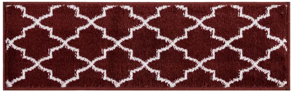 SUSSEXHOME Carpet Stair Treads Easy to Install with Double Adhesive Tape - Safe, 9" X 28" - Red