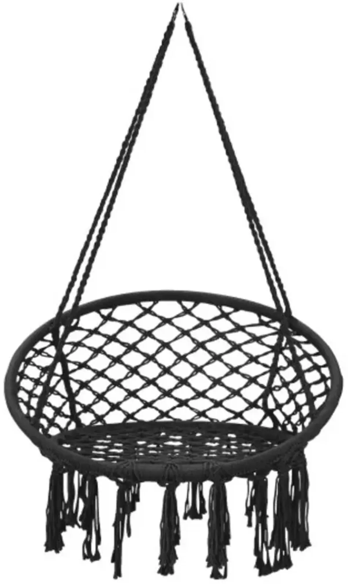 Hanging Macrame Hammock Chair with Handwoven Cotton Backrest