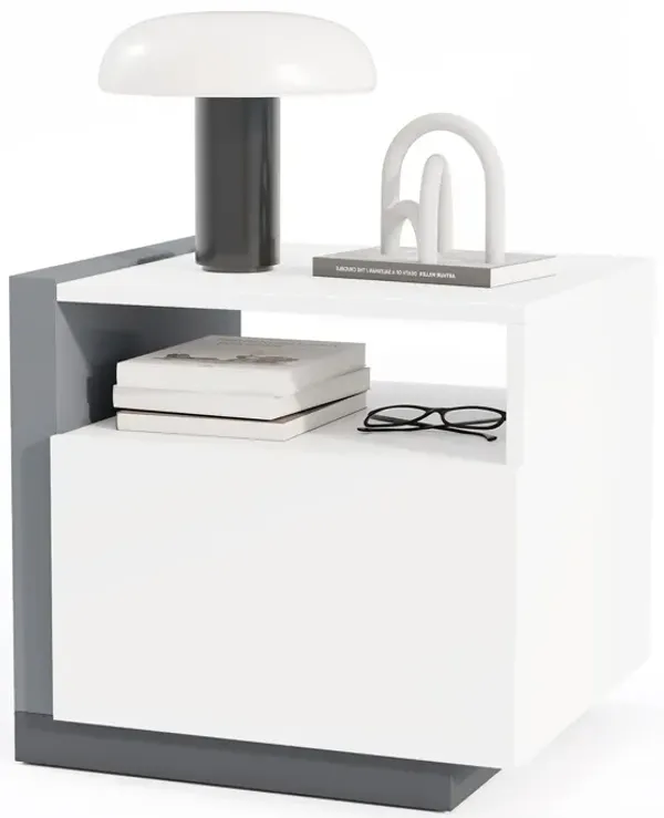 Modern Bedroom Nightstand with Functional Drawer and Minimalist Style