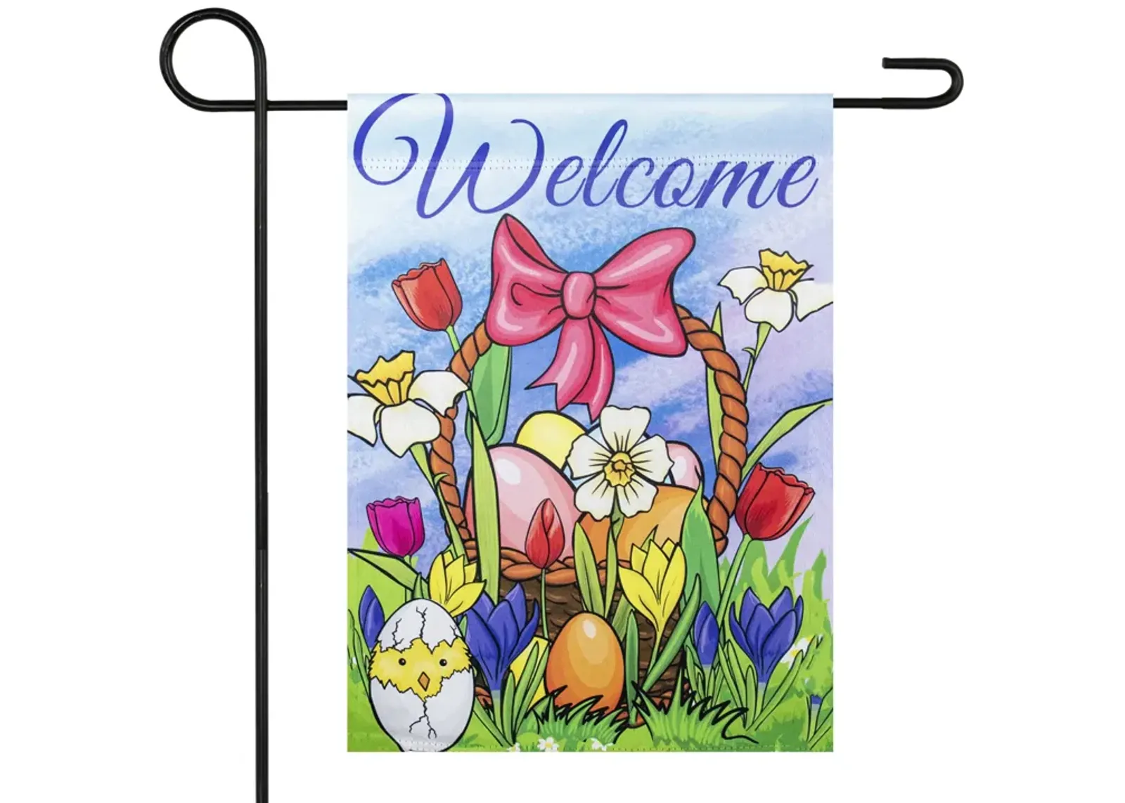 Welcome Easter Basket Outdoor Garden Flag 12.5" x 18"