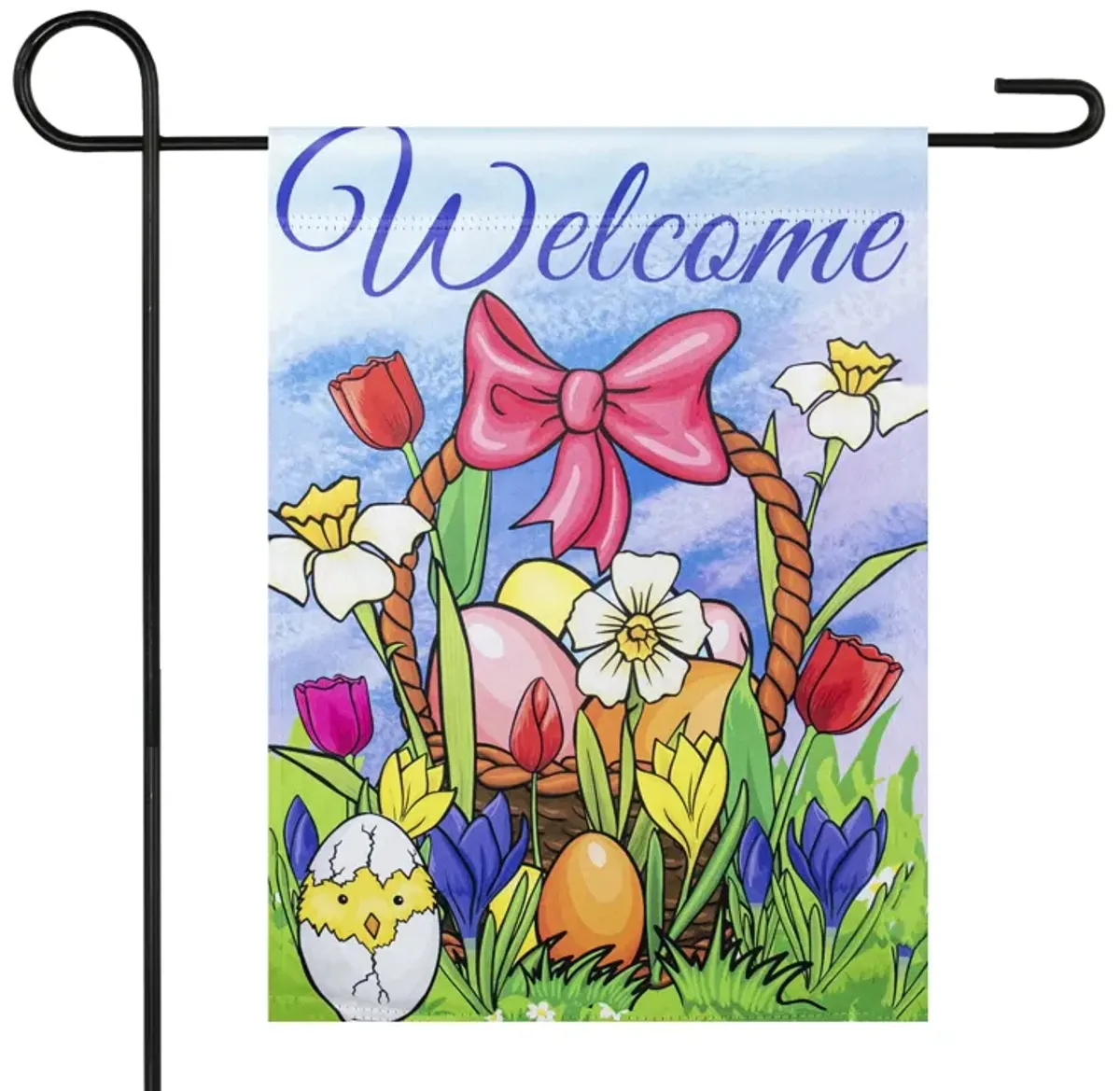 Welcome Easter Basket Outdoor Garden Flag 12.5" x 18"