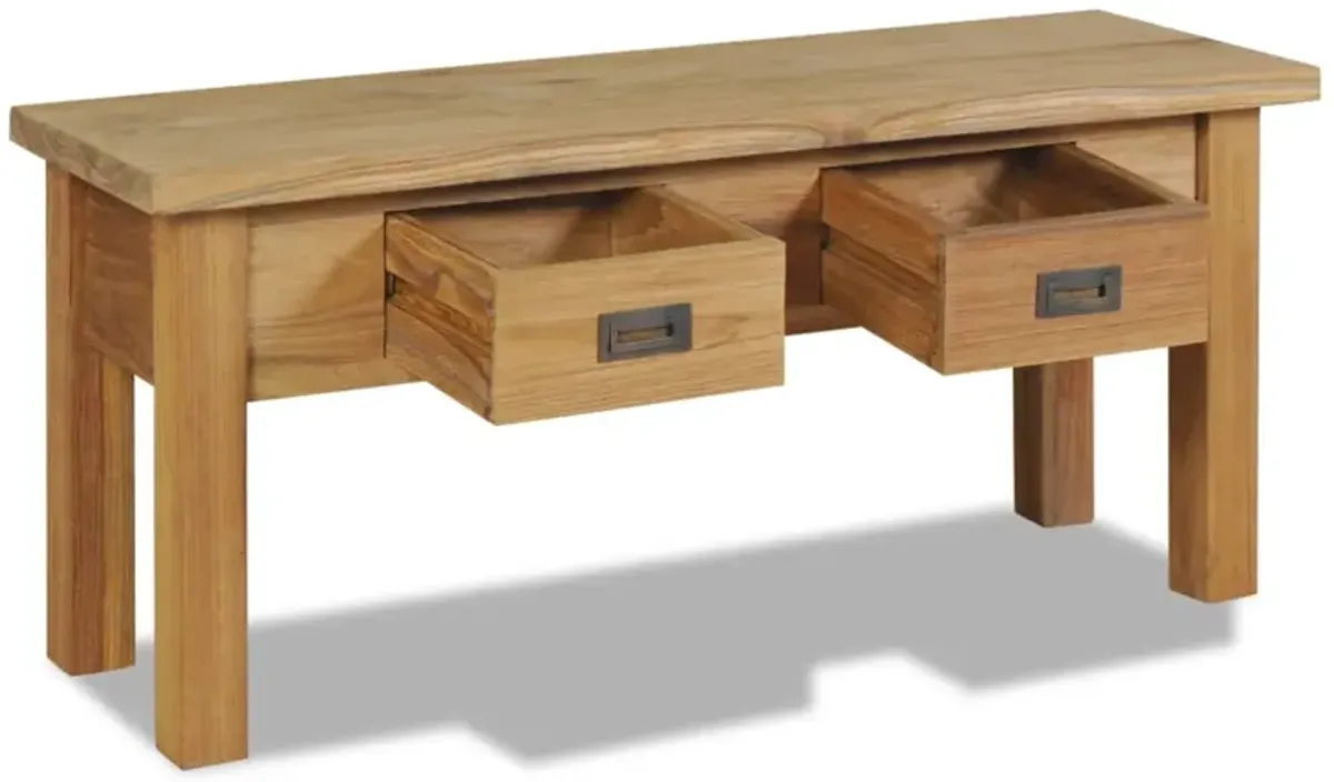 vidaXL Hall Bench Solid Teak 35.4"x11.8"x15.7"