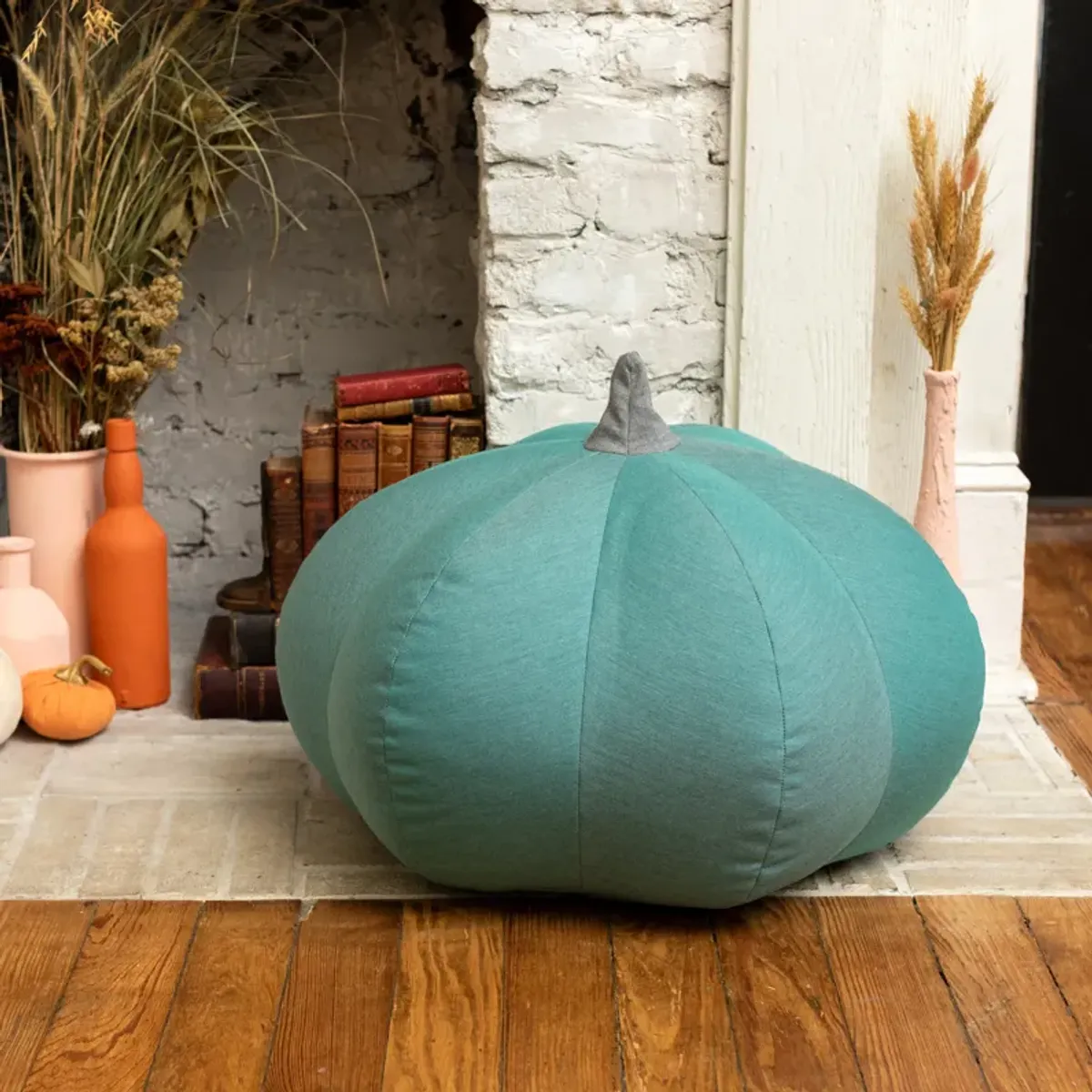 Jaxx Pumpkin Pouf - Luxurious Ottoman for Fall & Halloween Décor - Indoor/Outdoor Sunbrella Breeze