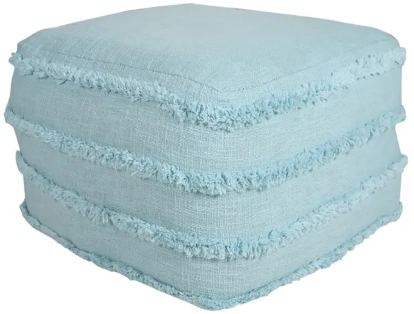 18" Blue 100% Cotton Ottoman