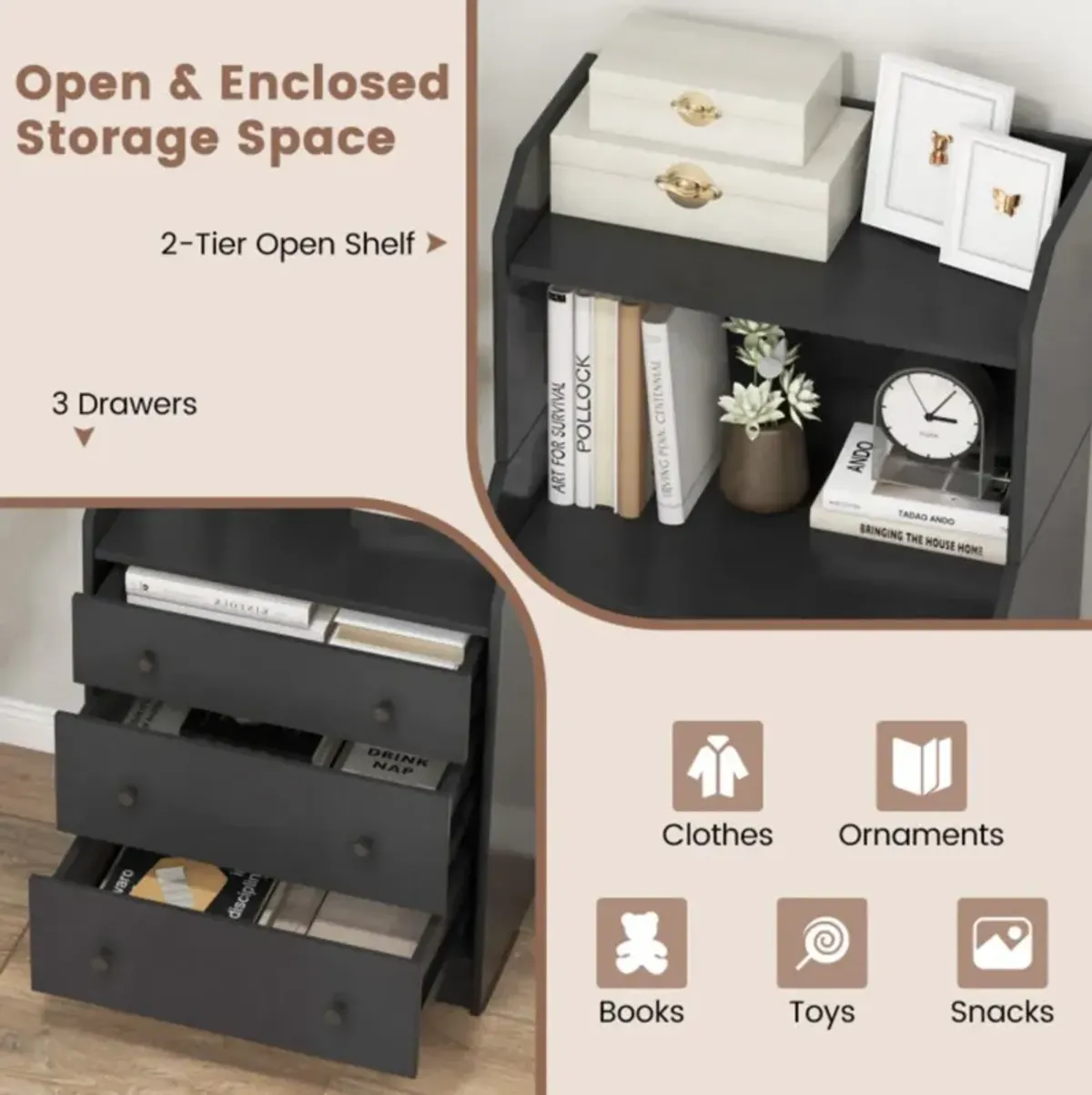 Hivvago Modern Storage Dresser with Anti-toppling Device