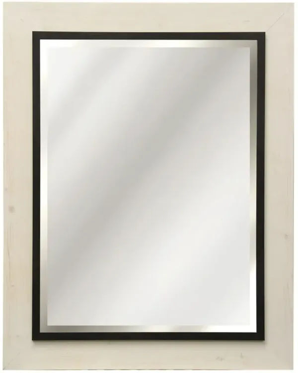 Black & White Wooden Mirror
