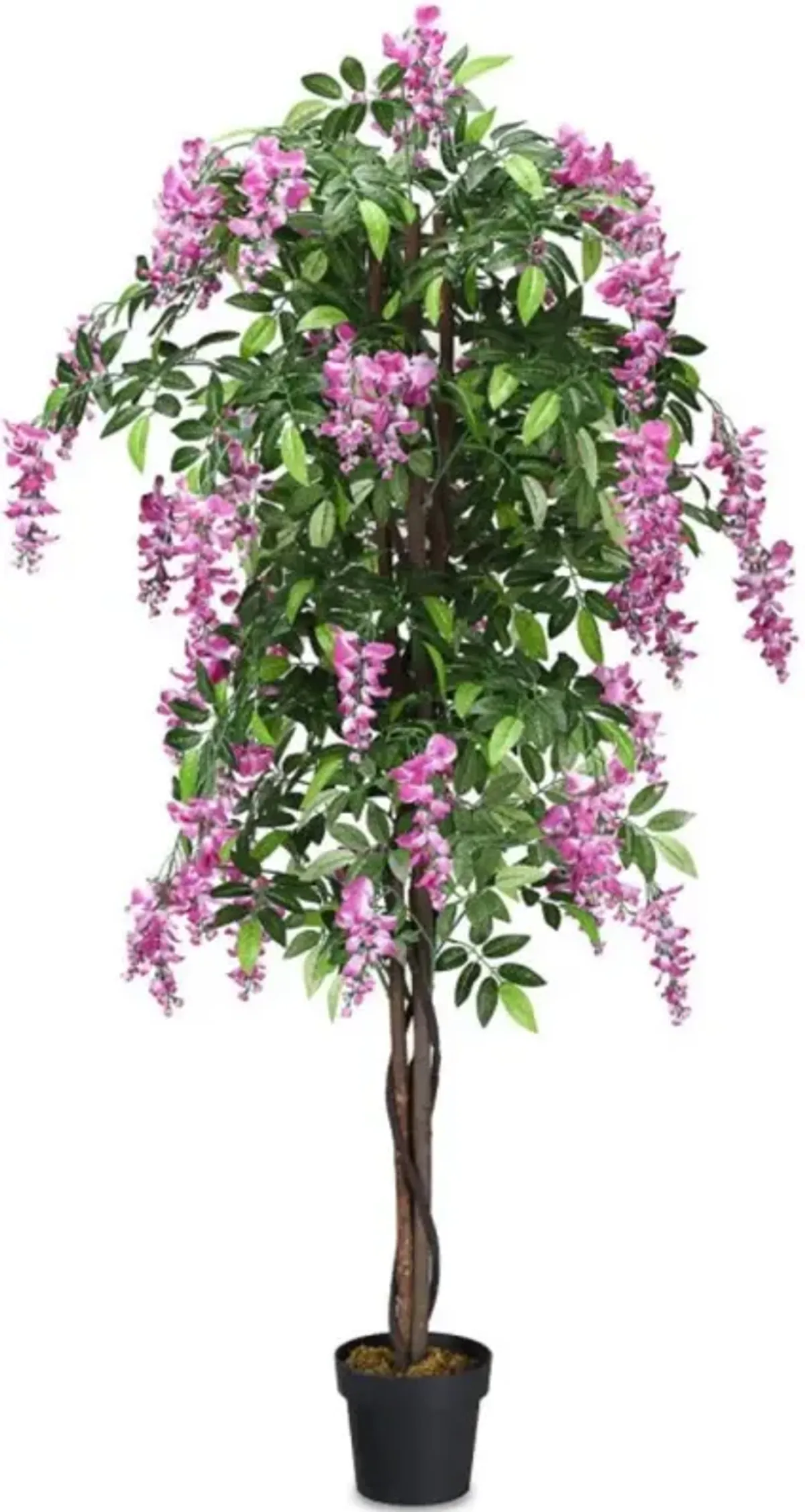 Hivvago 6-Feet Artificial Wisteria Silk Indoor-Outdoor Tree with Adjustable Tree Branche