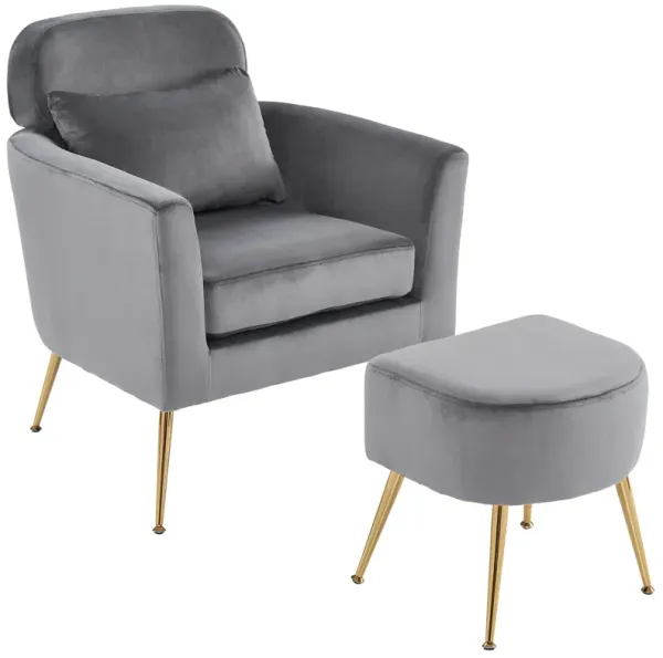 Single Leisure Chair with Footrest & Pedals Cozy Flannelette Upholstered Indoor Lounge Chair