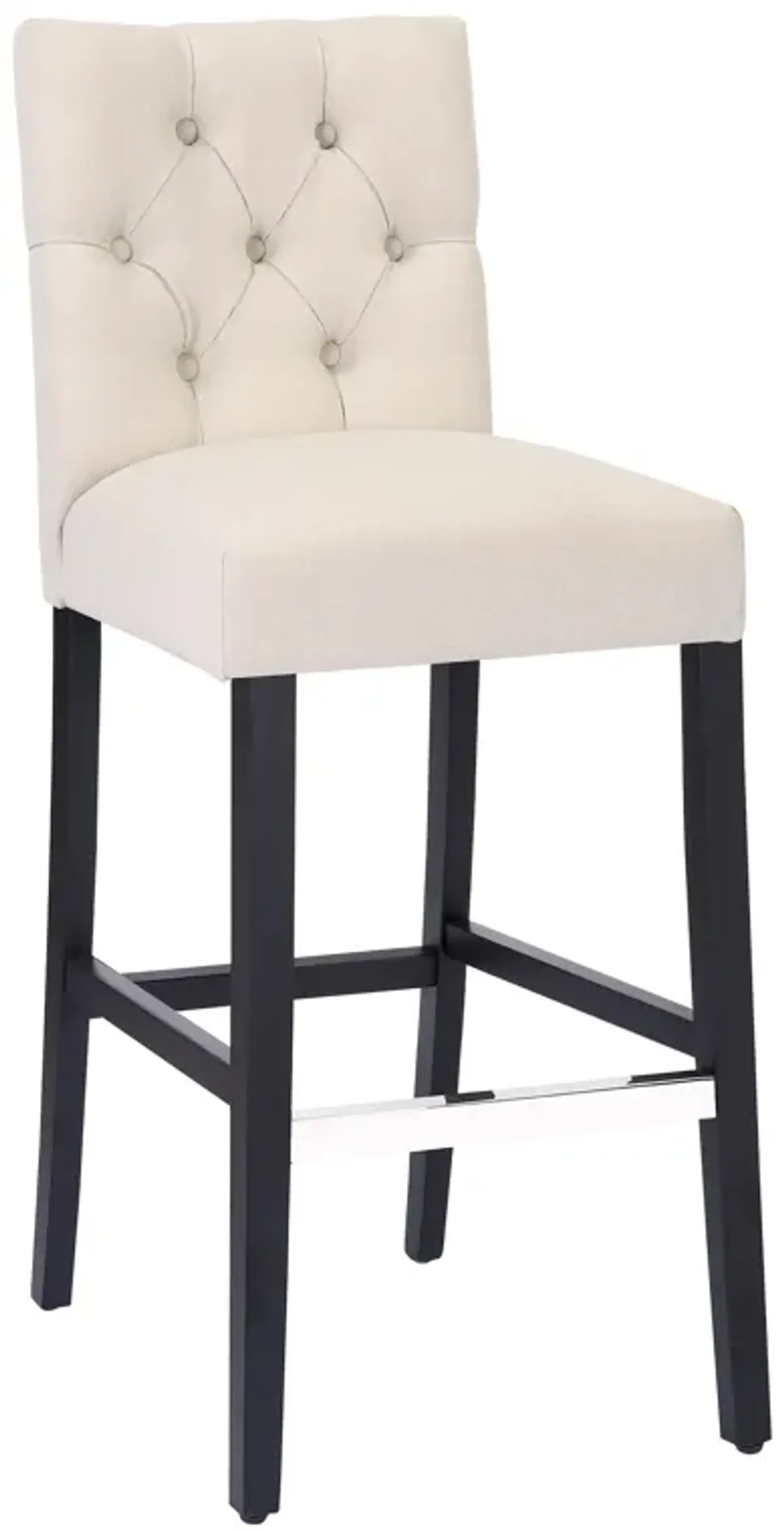 WestinTrends 29" Linen Fabric Tufted Upholstered Bar Stool, Black