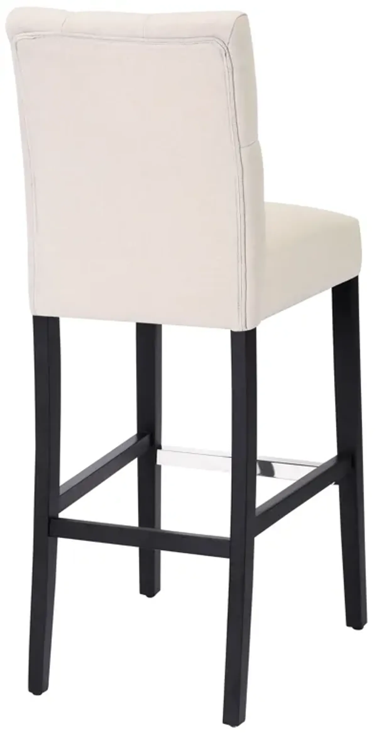 WestinTrends 29" Linen Fabric Tufted Upholstered Bar Stool, Black