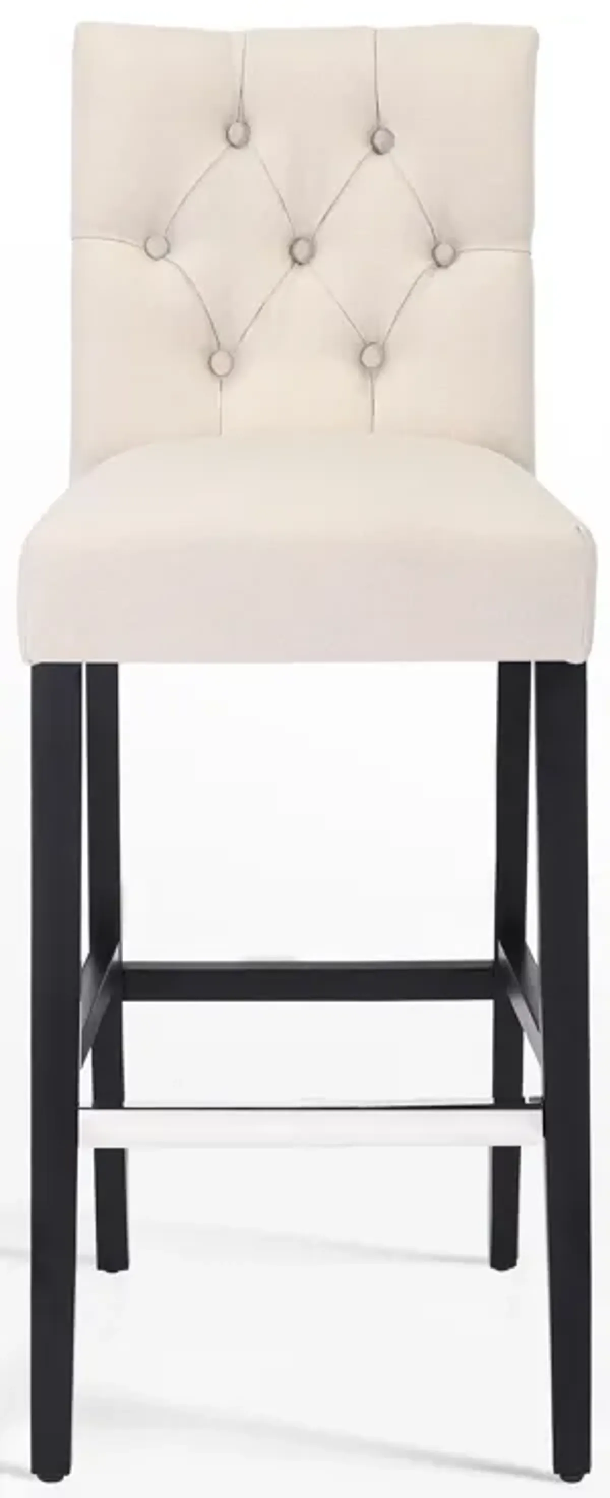 WestinTrends 29" Linen Fabric Tufted Upholstered Bar Stool, Black