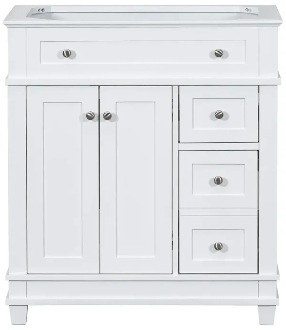 Retro Style Bathroom Vanity with Ample Storage and Soft-Close Hinges