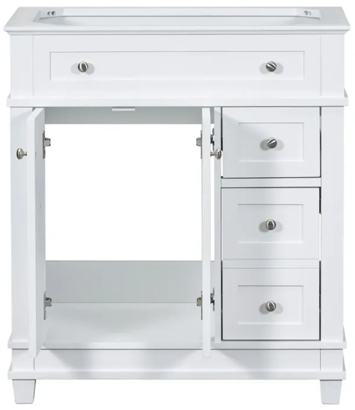 Retro Style Bathroom Vanity with Ample Storage and Soft-Close Hinges