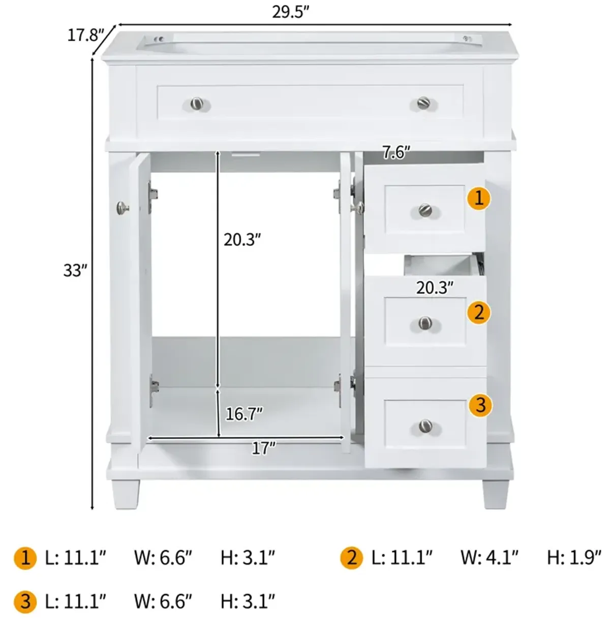 Retro Style Bathroom Vanity with Ample Storage and Soft-Close Hinges