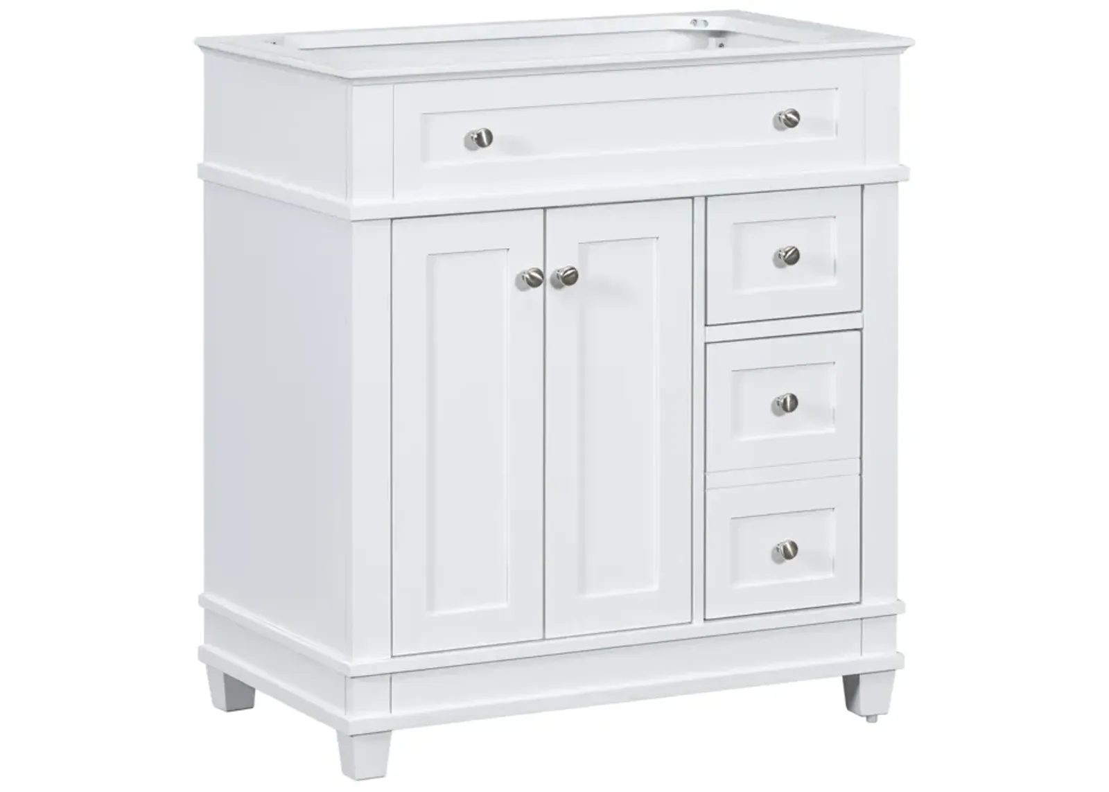 Retro Style Bathroom Vanity with Ample Storage and Soft-Close Hinges