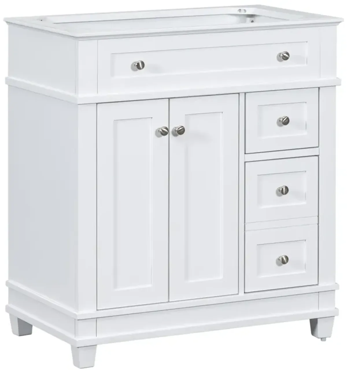 Retro Style Bathroom Vanity with Ample Storage and Soft-Close Hinges