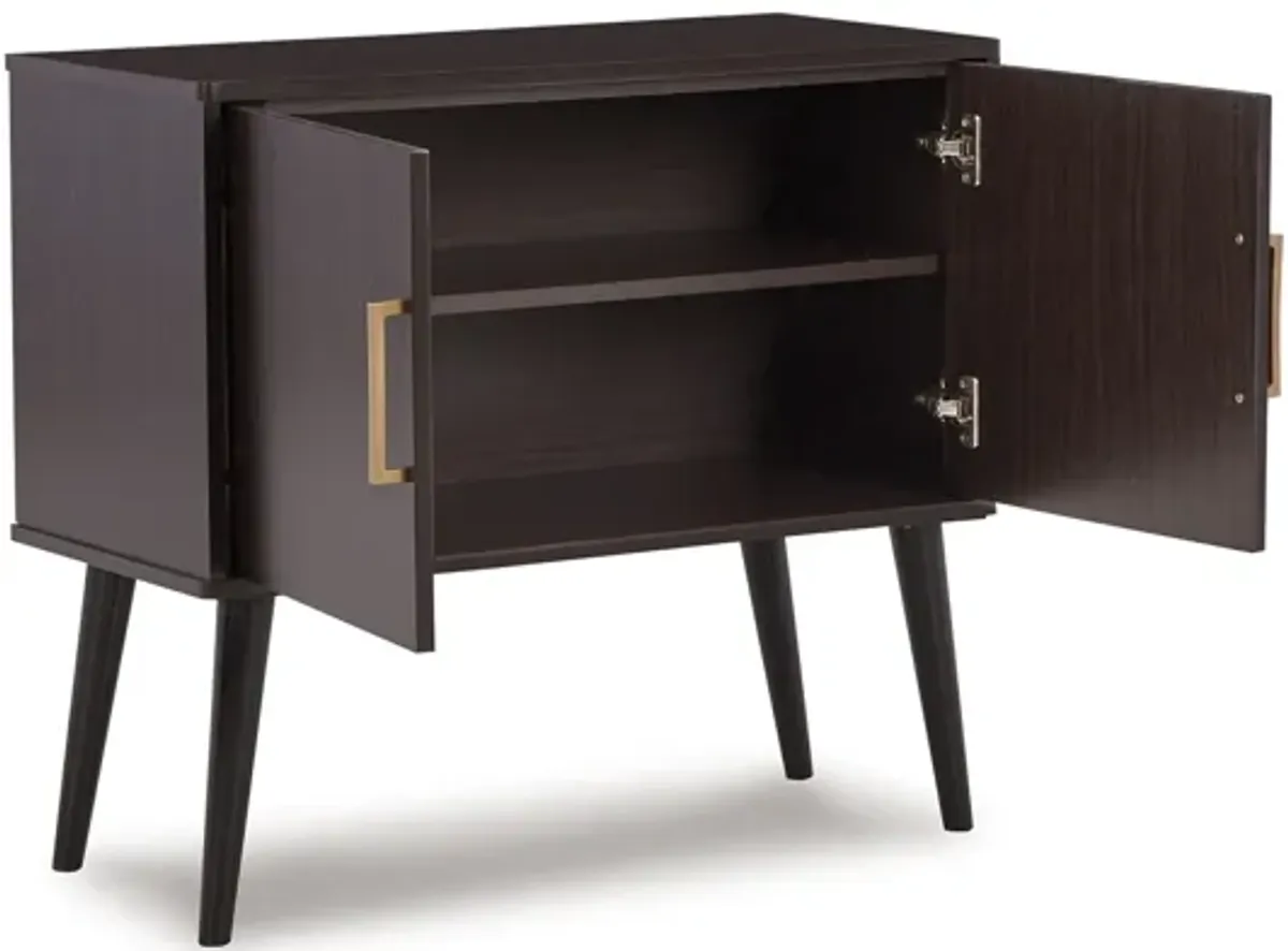 Kior Accent Cabinet, 2 Doors w Adjustable Shelf, Dark Brown 32 Inch - Benzara
