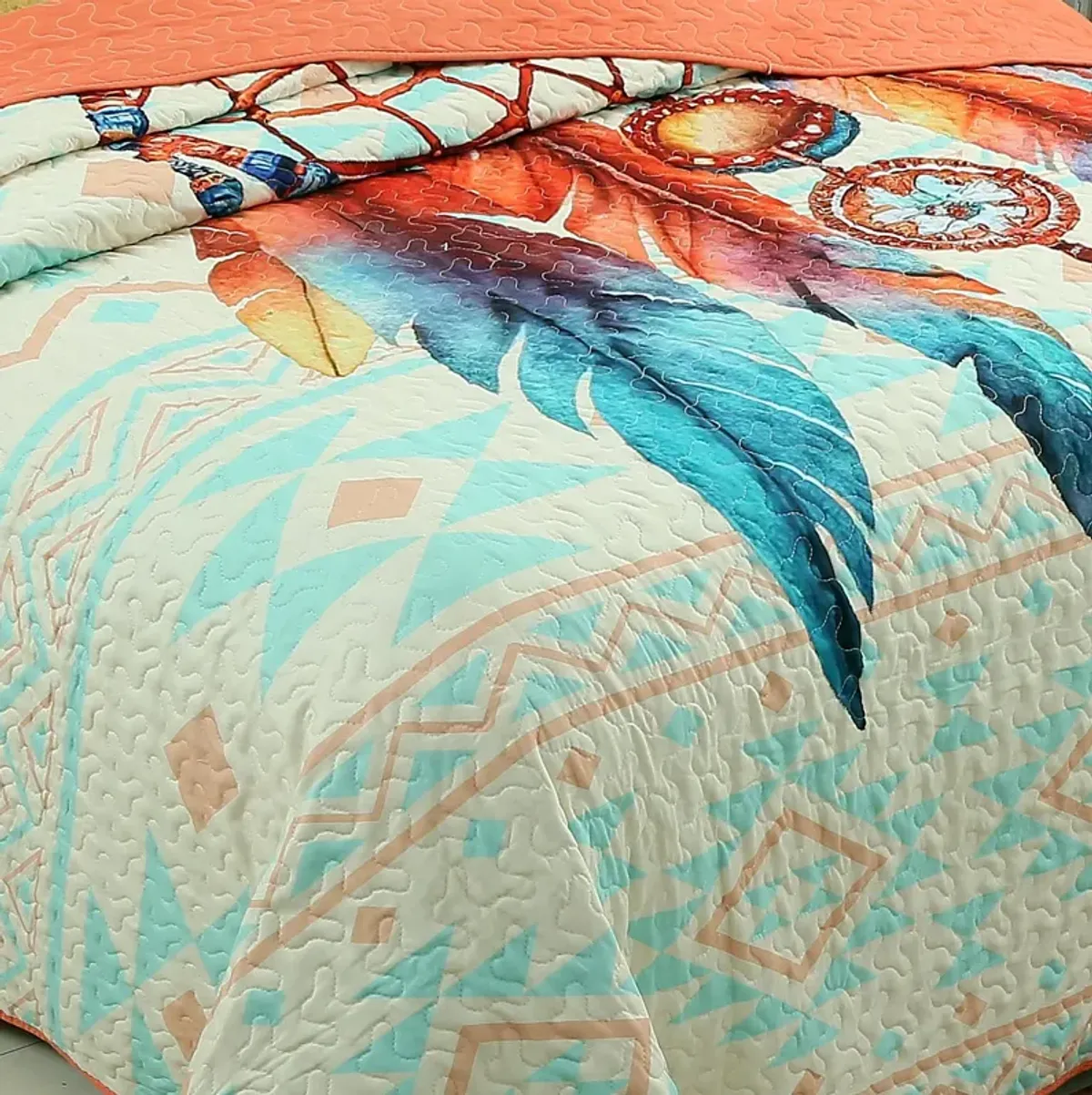 Marcielo 3 Piece Dream Catcher Boho Quilt Bedspread Set