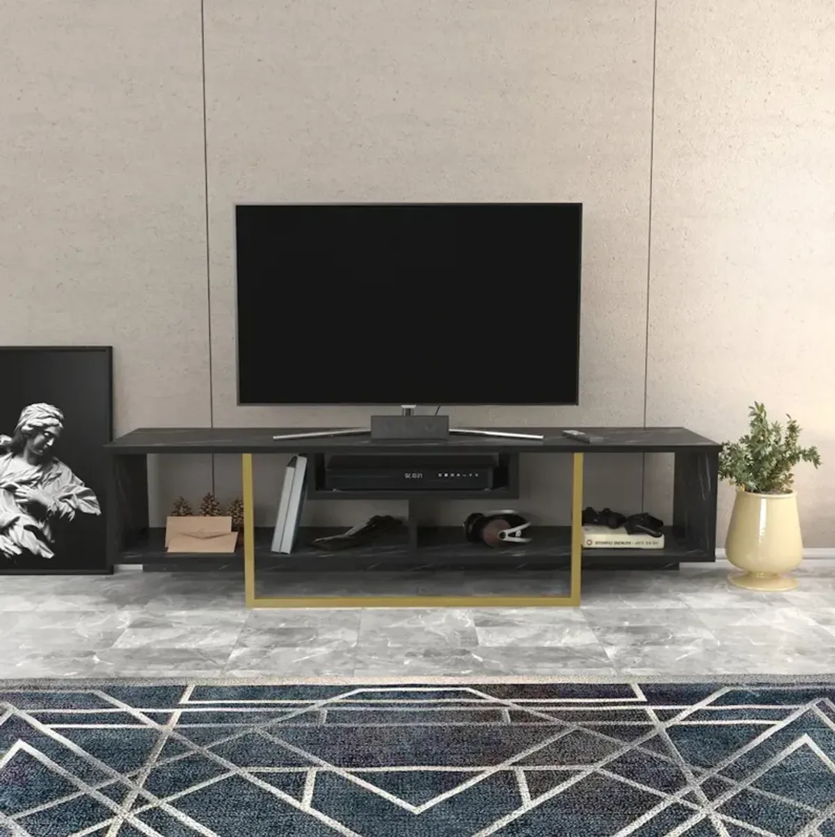 Decorotika Asal 59 Tv Stand - Bendire Gold