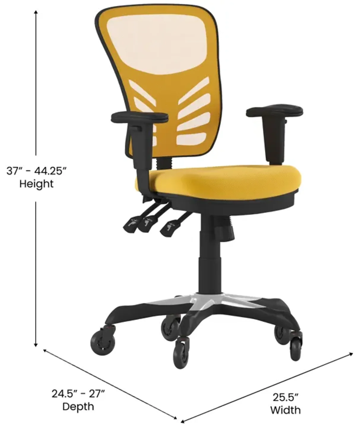 Nicholas Mid-Back   Mesh Multifunction Executive Swivel Ergonomic Office Chair with Adjustable Arms and Transparent Roller Wheels