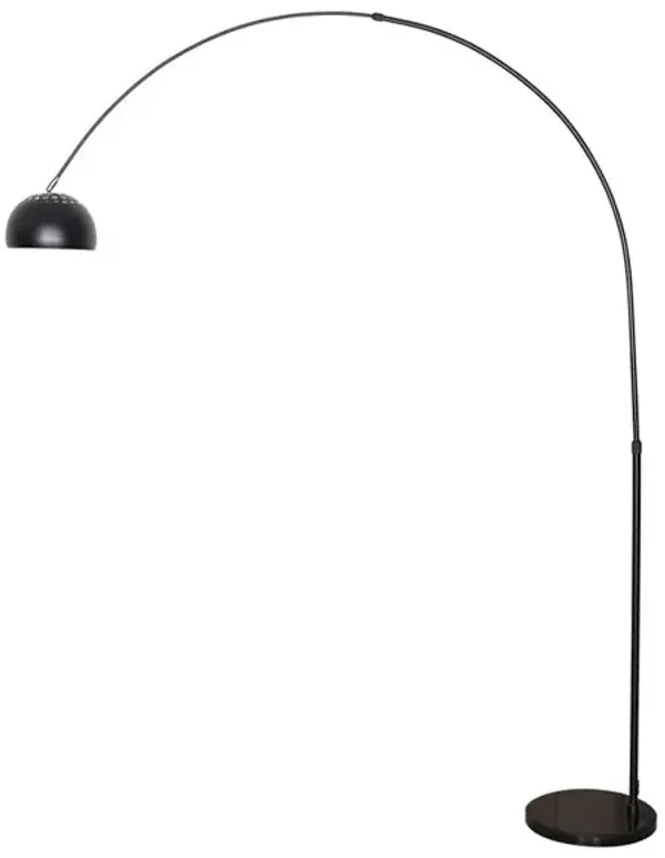 LeisureMod Arched Floor Lamp 75.6 Height with Black Round Marble Base