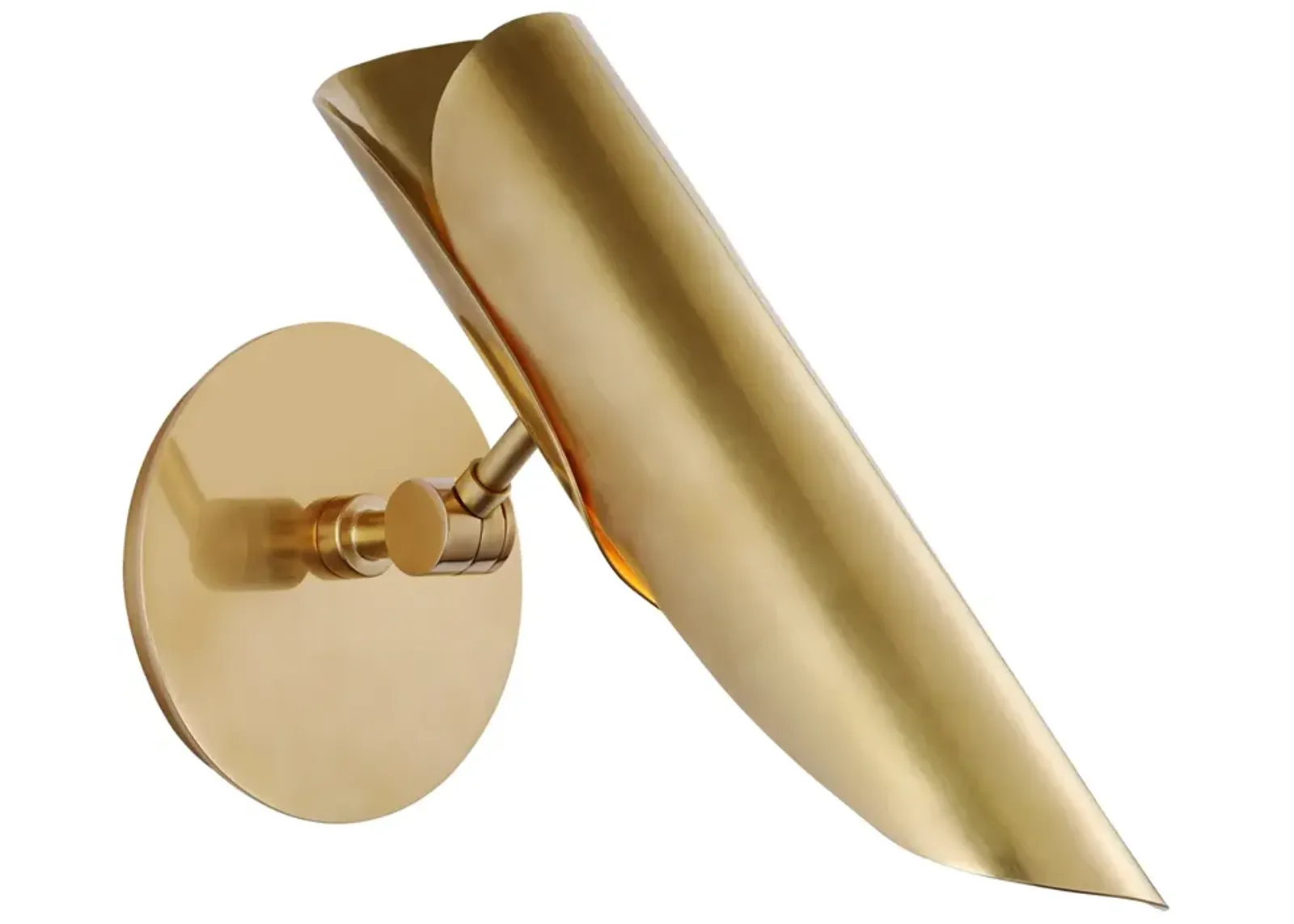 Flore Single Wall Light in Soft Brass