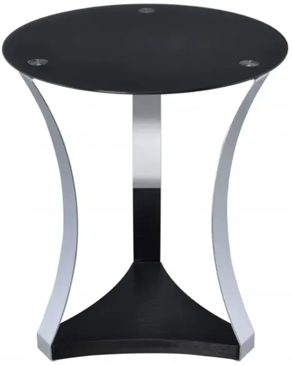 Hivvago 18" X 18" X 20" Black Glass  Chrome End Table