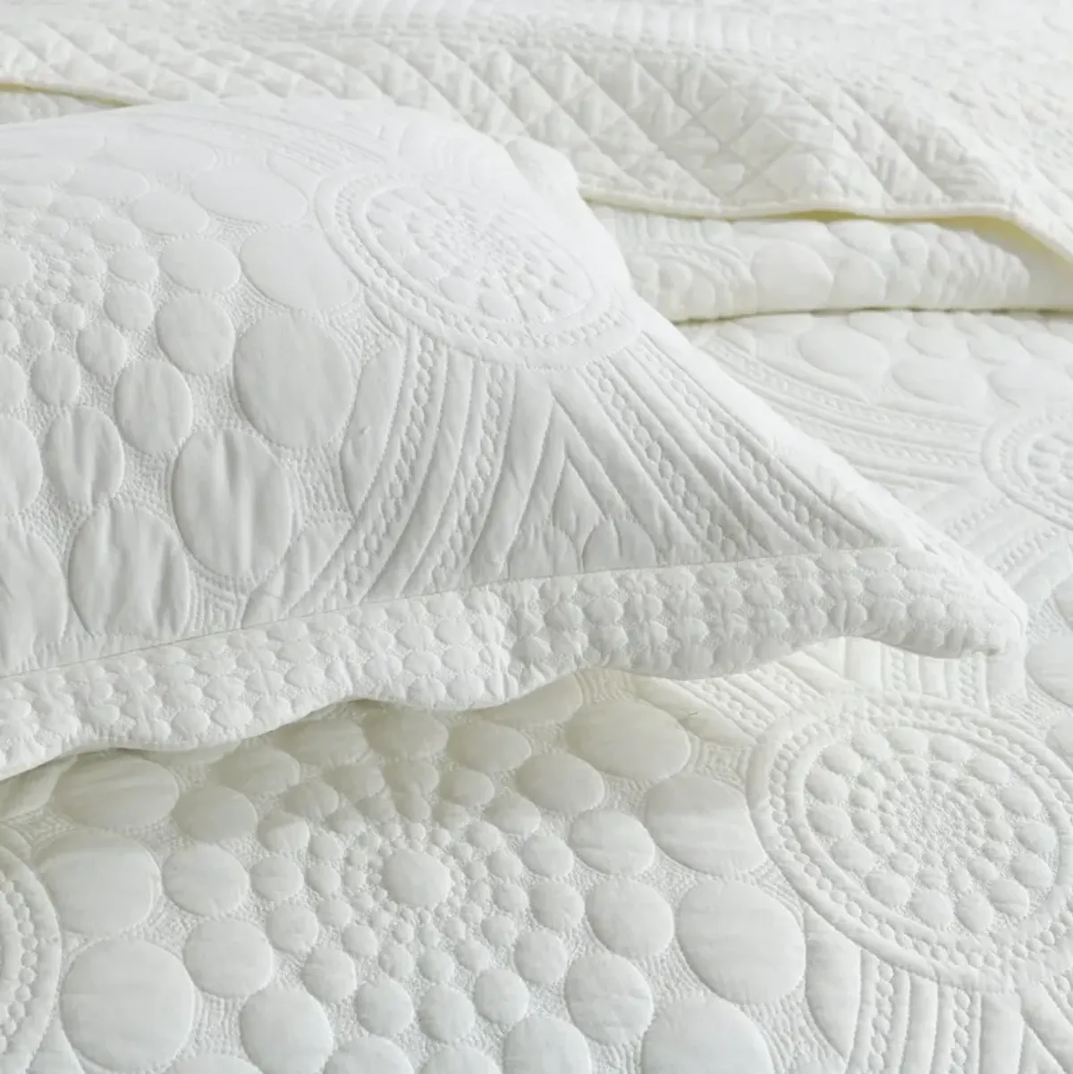 MarCielo 100% Cotton Oversized Bedspread Quilt Set Embroidery TF