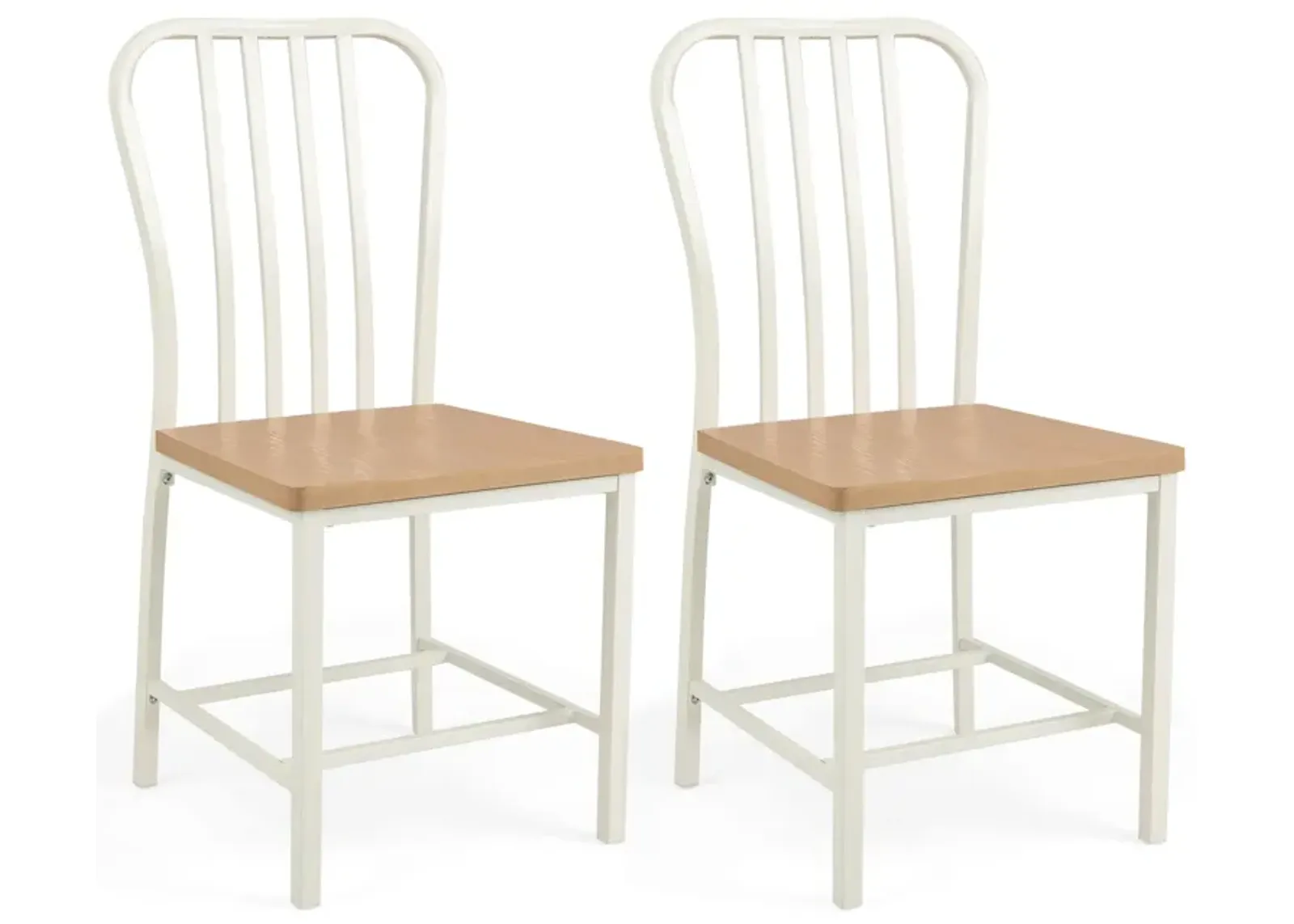 Armless Spindle Back Dining Chair Set of 2 with Ergonomic Seat