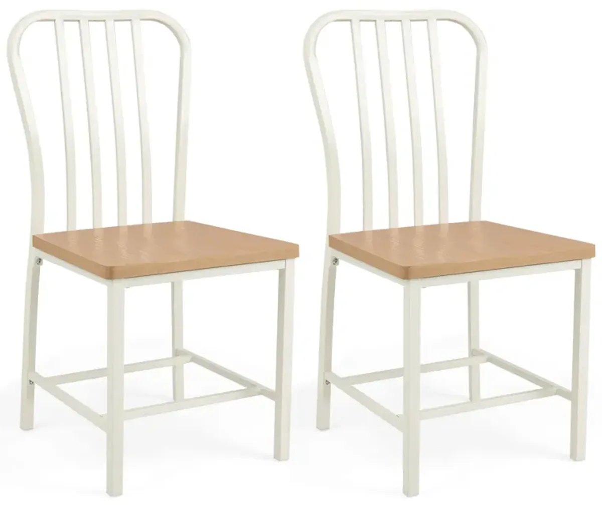 Armless Spindle Back Dining Chair Set of 2 with Ergonomic Seat