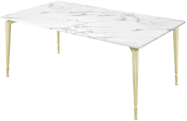 Nicole Miller Wells 70" Marble Top Dining Table