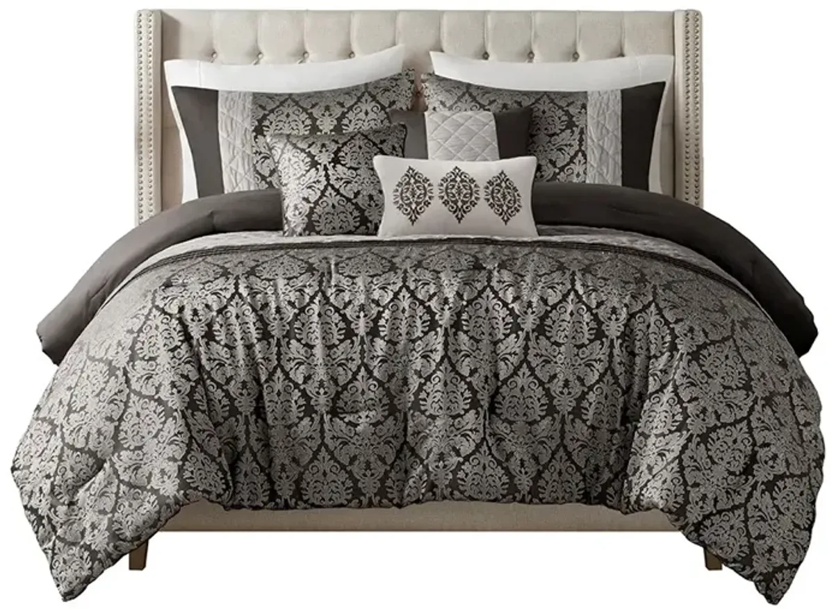 Gracie Mills Delilah 6 Piece Jacquard Comforter Set - Full/Queen