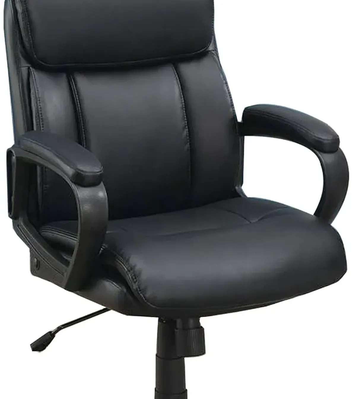 Office Chair with Top Padded Back and Casters, Black-Benzara