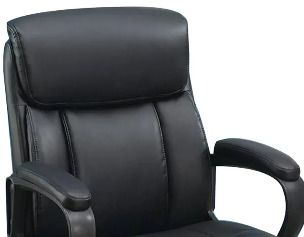 Office Chair with Top Padded Back and Casters, Black-Benzara