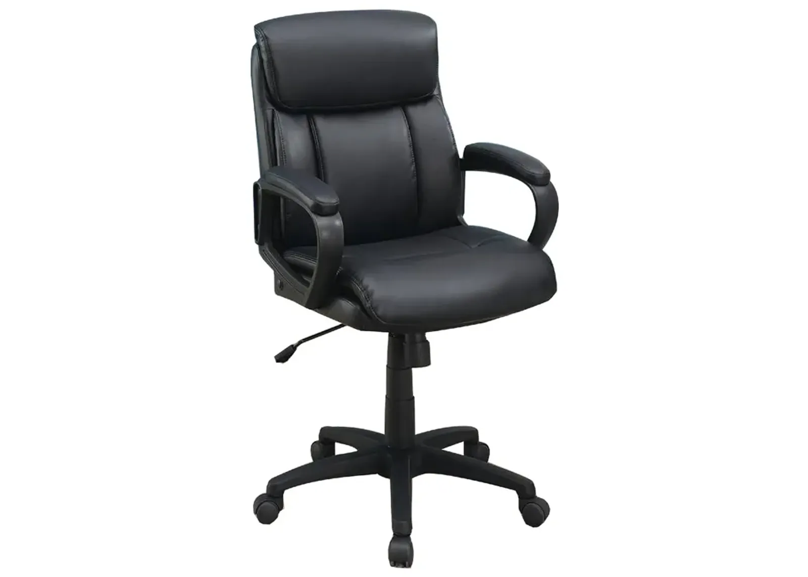 Office Chair with Top Padded Back and Casters, Black-Benzara