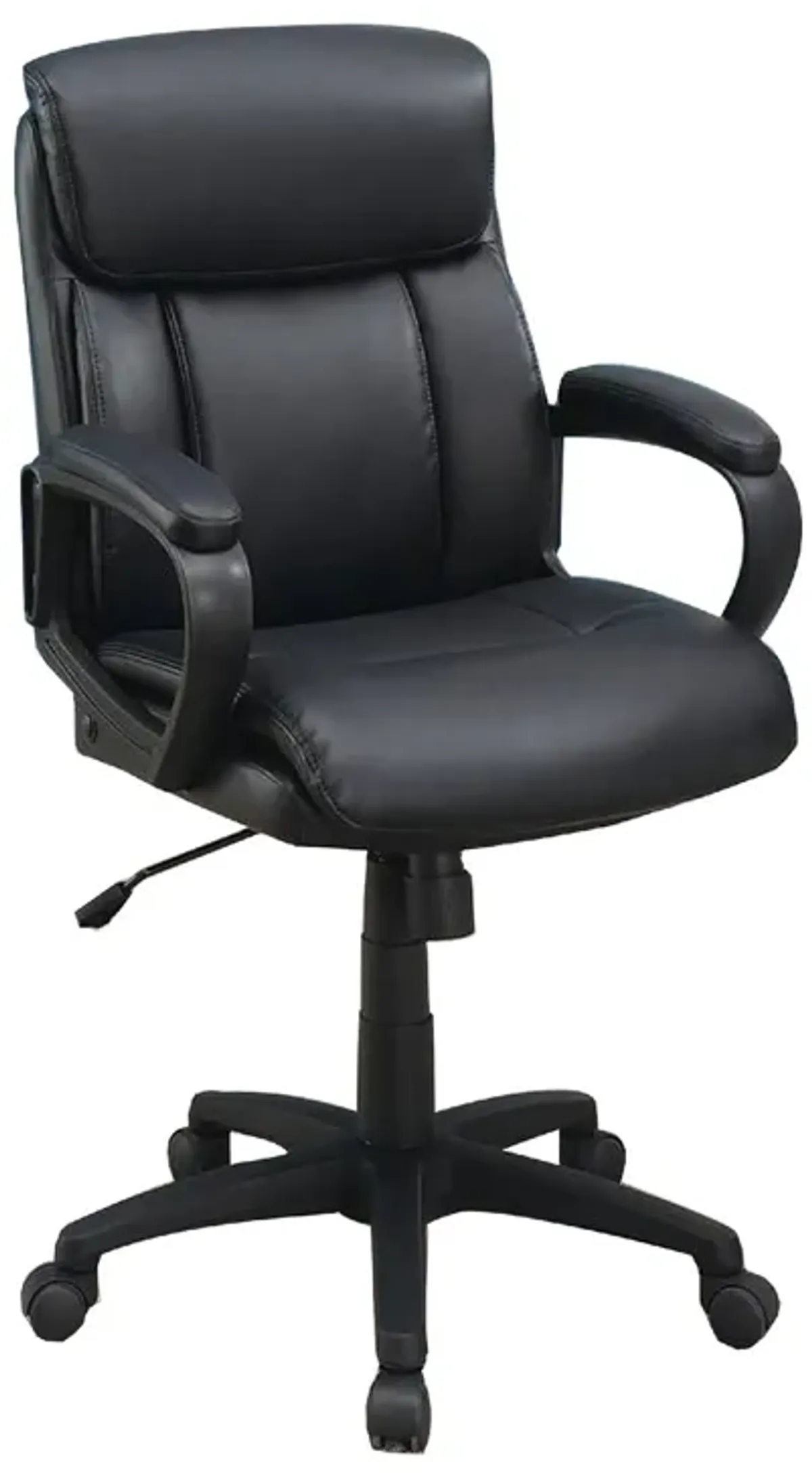 Office Chair with Top Padded Back and Casters, Black-Benzara