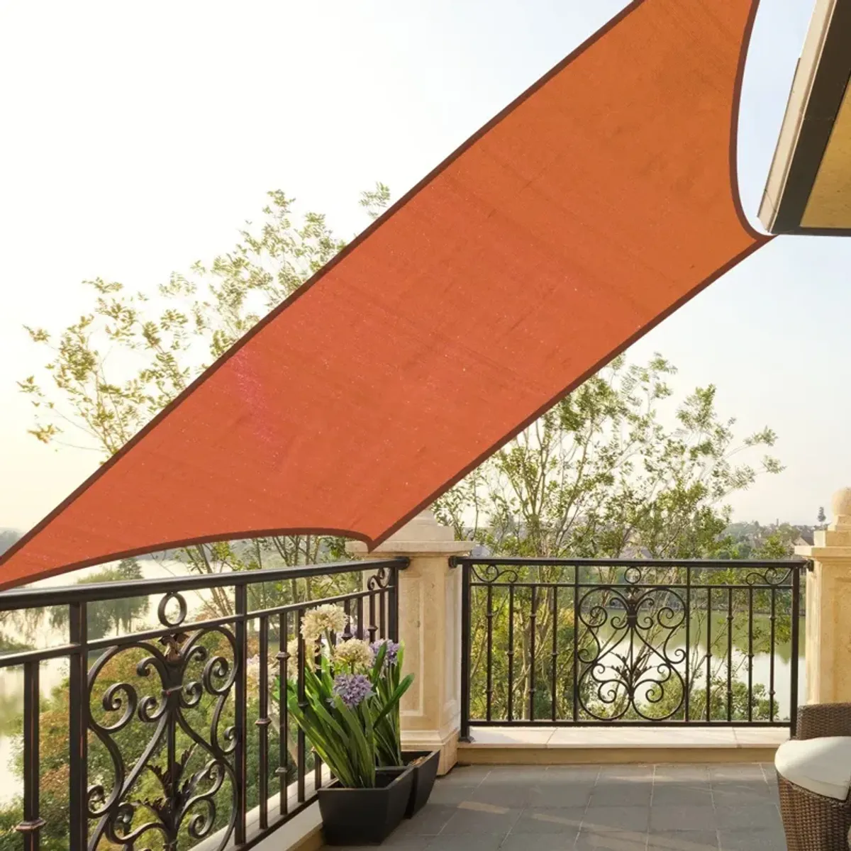 Brick Red Sun Cover: 20'x16' Rectangle Shade Sail for Outdoor Spaces