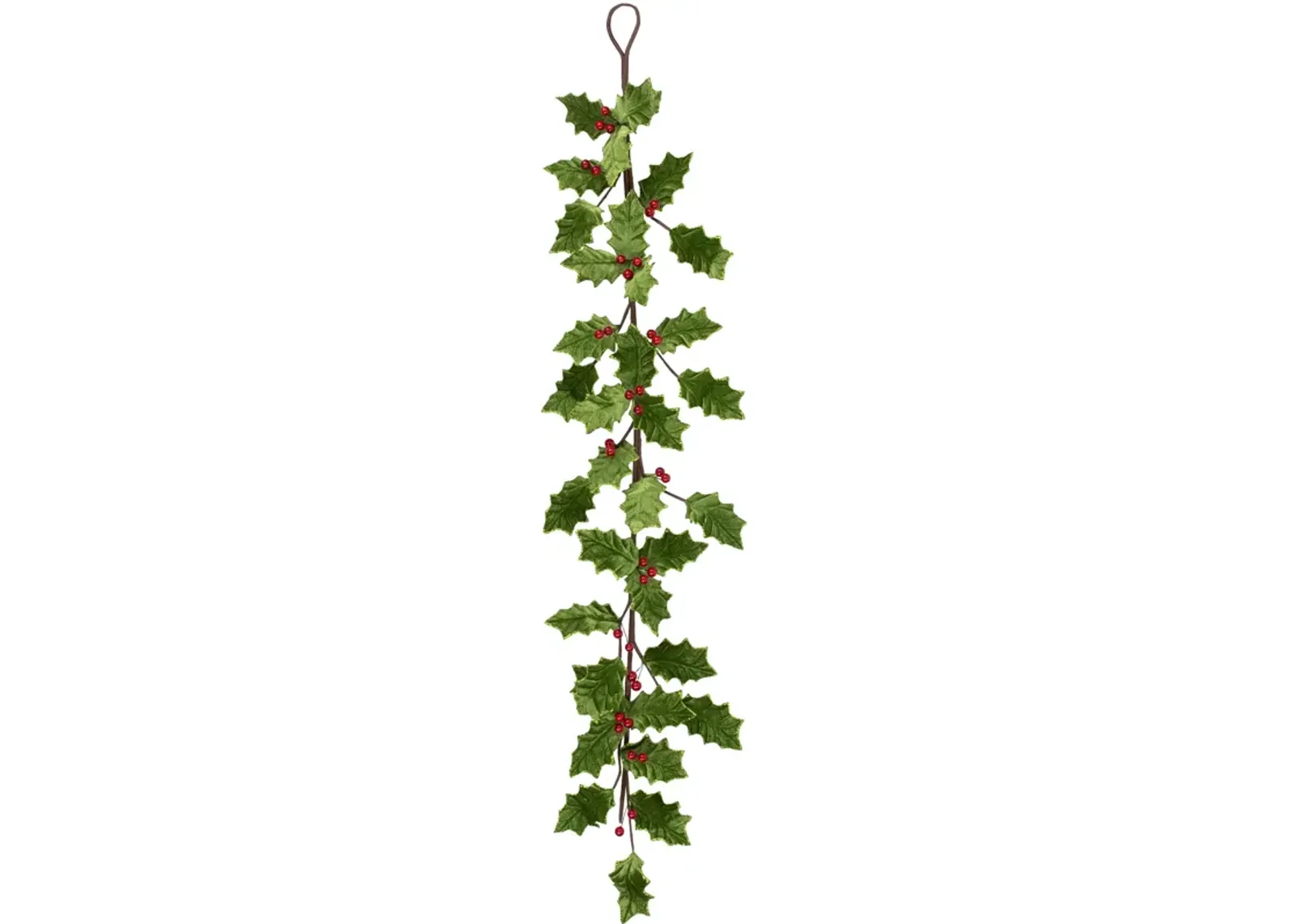 43" Green & Red Glittered Mistletoe Christmas Garland