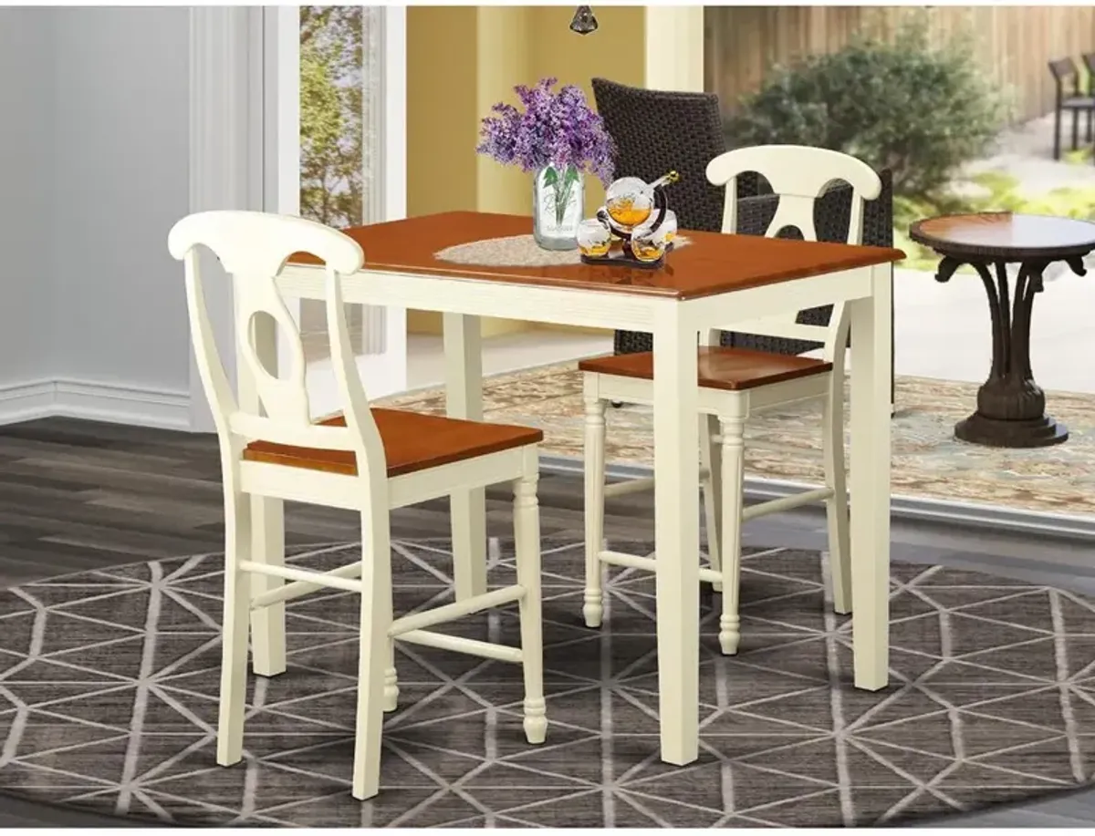 East West Furniture 3  PC  Dining  counter  height  set  -  Dining  Table  and  2  counter  height  Chairs.